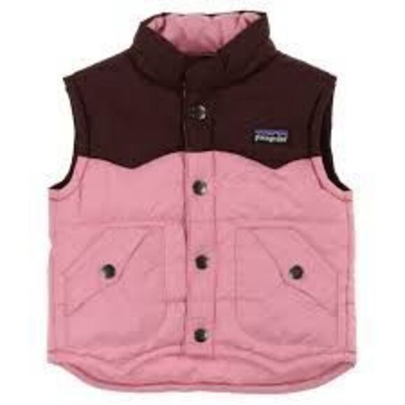Patagonia Baby Girl Puffer Vest Pink Plum Snap 24 Month - Picture 1 of 7